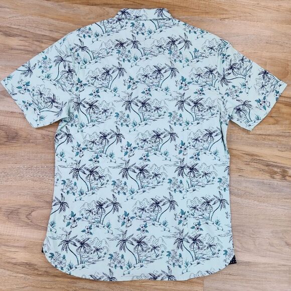 🔹️NWT Across The Pond Mint Tropical Button Short Sleeve Shirt Men's Large - Picture 3 of 14